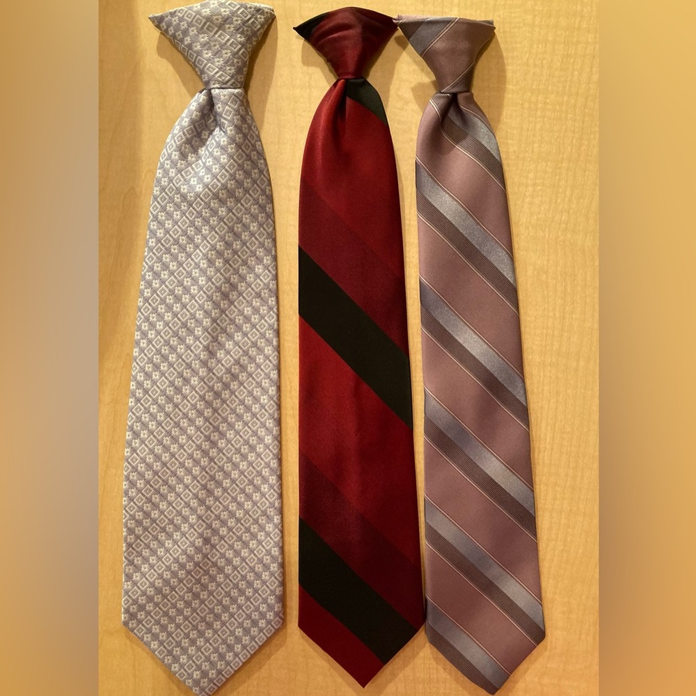 S/3 Vintage Clip-On Neckties